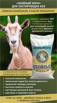 Комбикорм Убойный корм для Лактирующих коз, гранула 4 мм 16539 - фото 88637